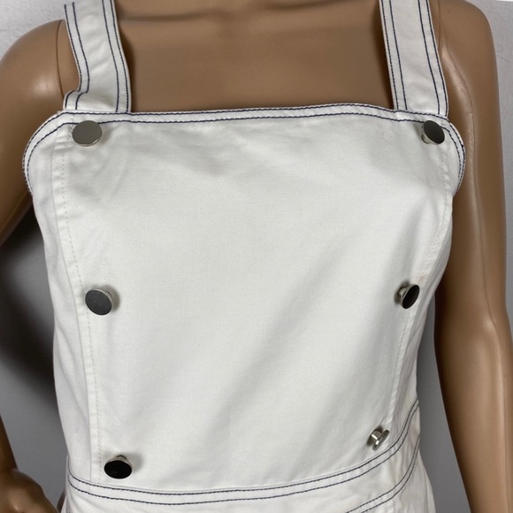 BLDWN WHITE BUTTON FRONT DENIM MINI DRESS - Picture 3 of 13
